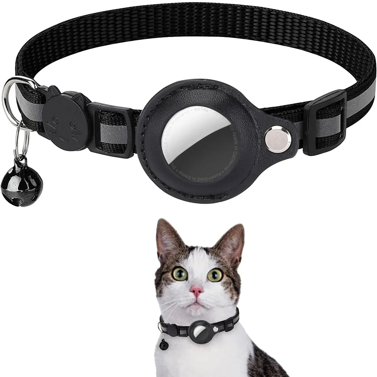 Collar reflectante con soporte AirTag para gato - vista 3