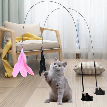 Juguete de plumas con ventosa para gatos PluMágica