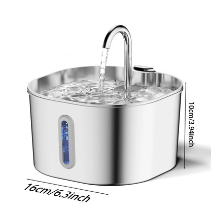 Fuente de agua de acero inoxidable para gatos y perros