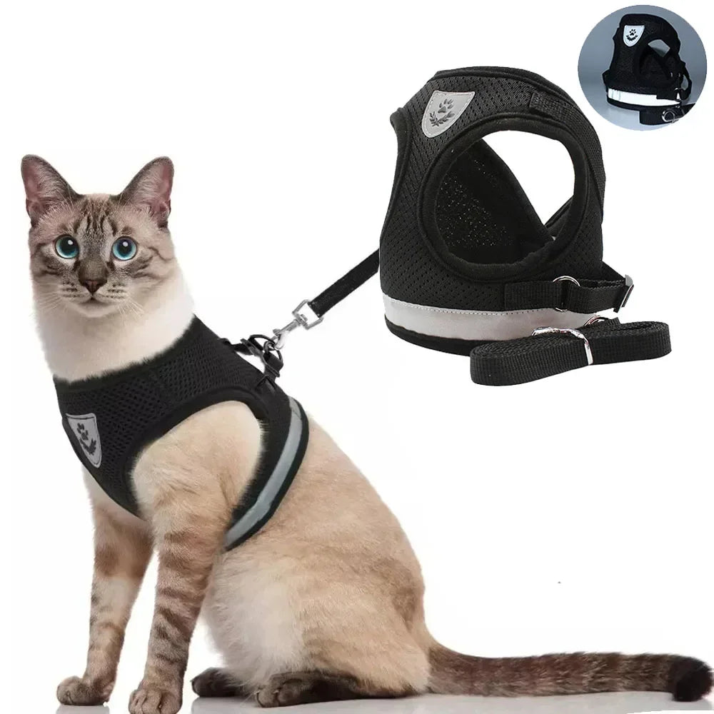 Arnés antiescape de malla para gatos y perros pequeños